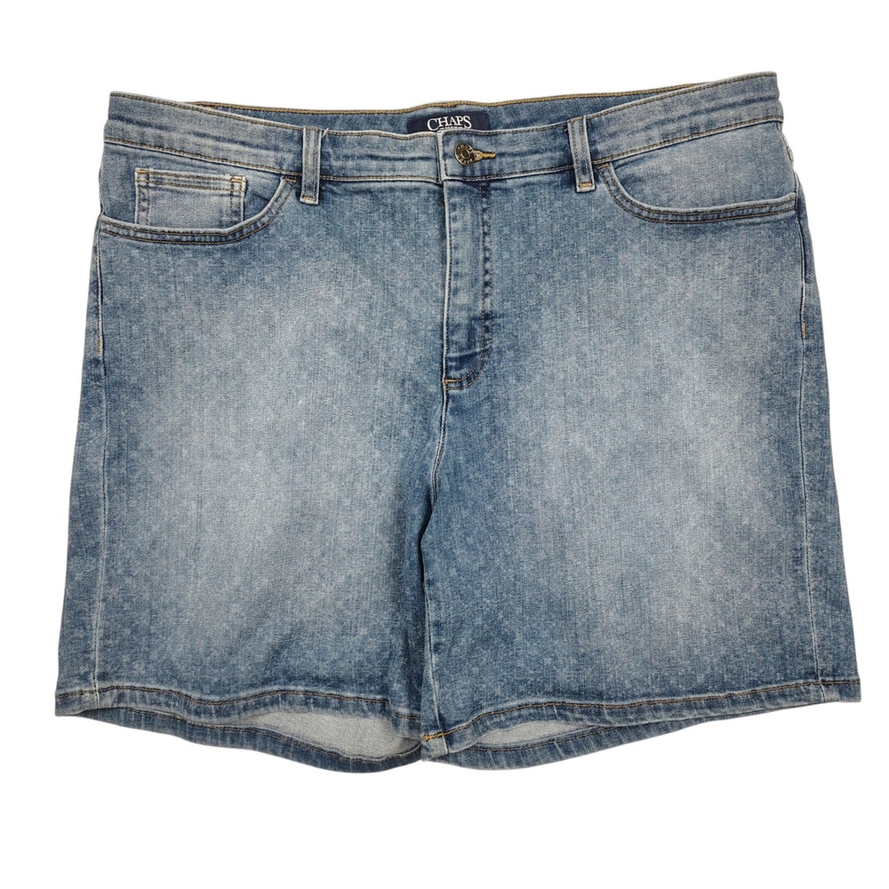 Chaps Denim Shorts Womens 16 Blue Stretch Medium Wash Cotton‎ Blend 0200012763